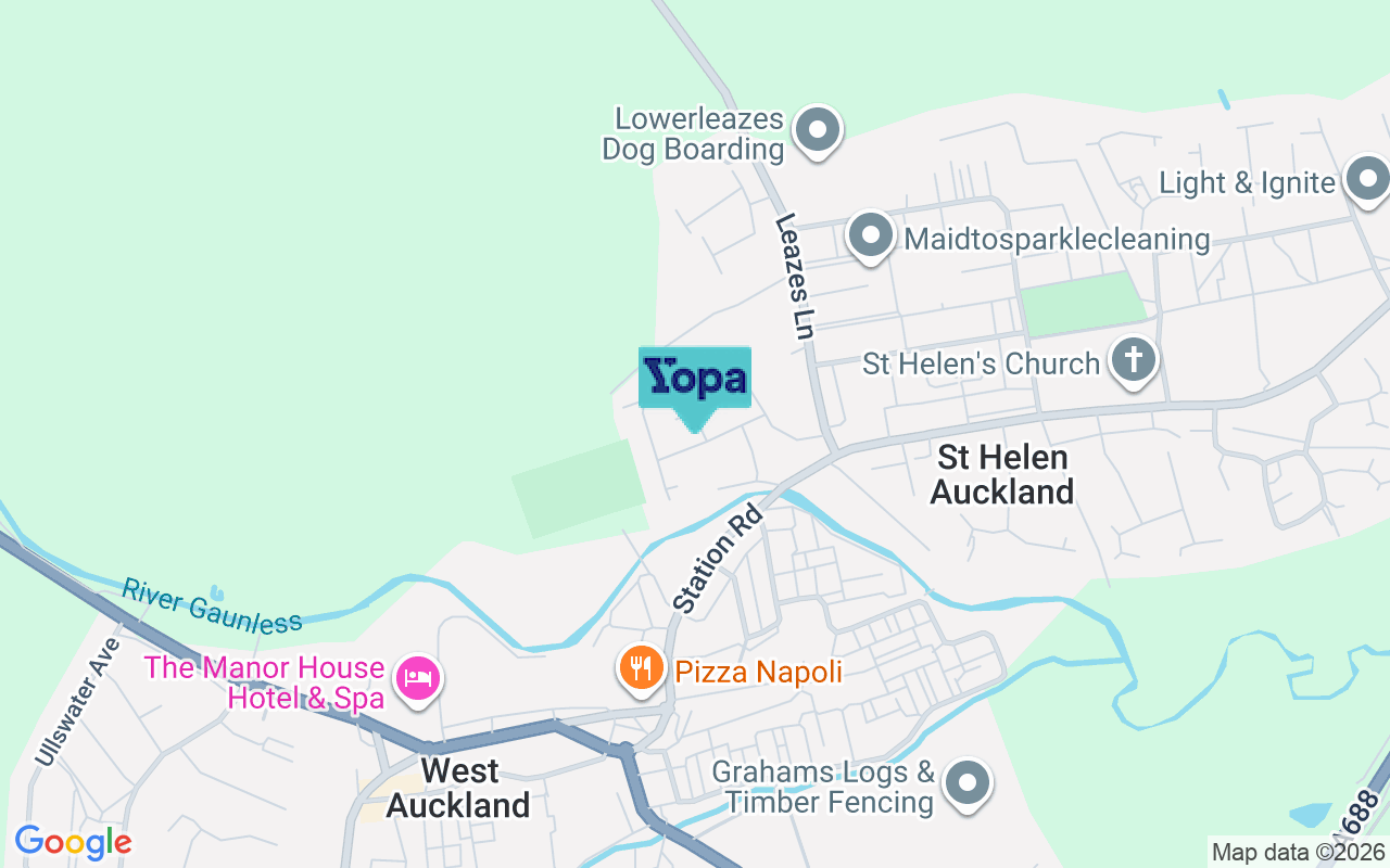 Map showing the location of DL14 9UG