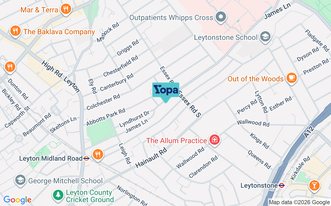 Map showing the location of E10 6HZ