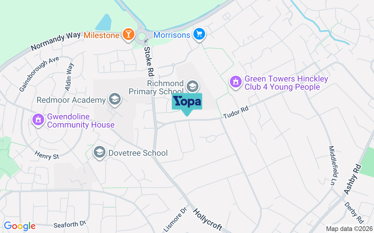 Map showing the location of LE10 0EH
