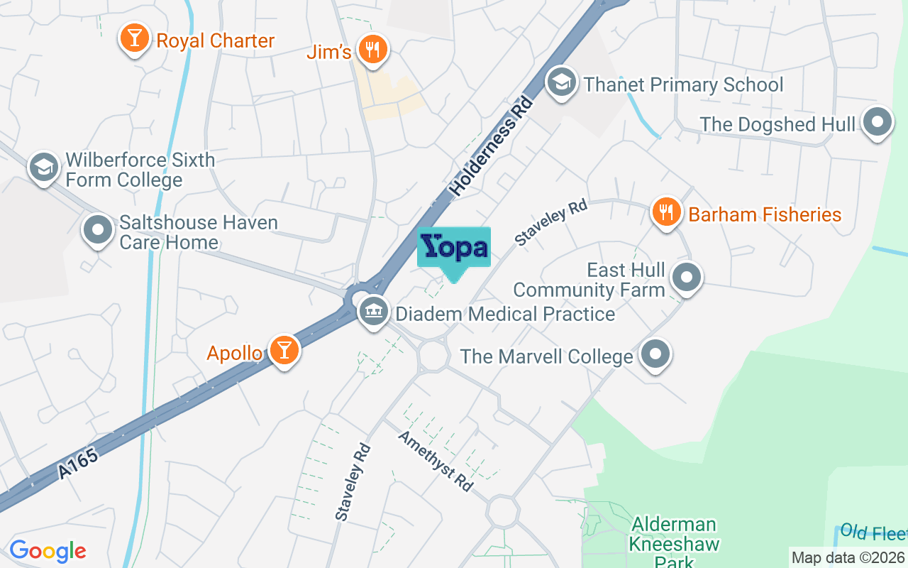 Map showing the location of HU9 4AU