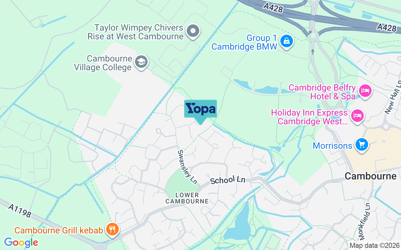 Map showing the location of CB23 6EW