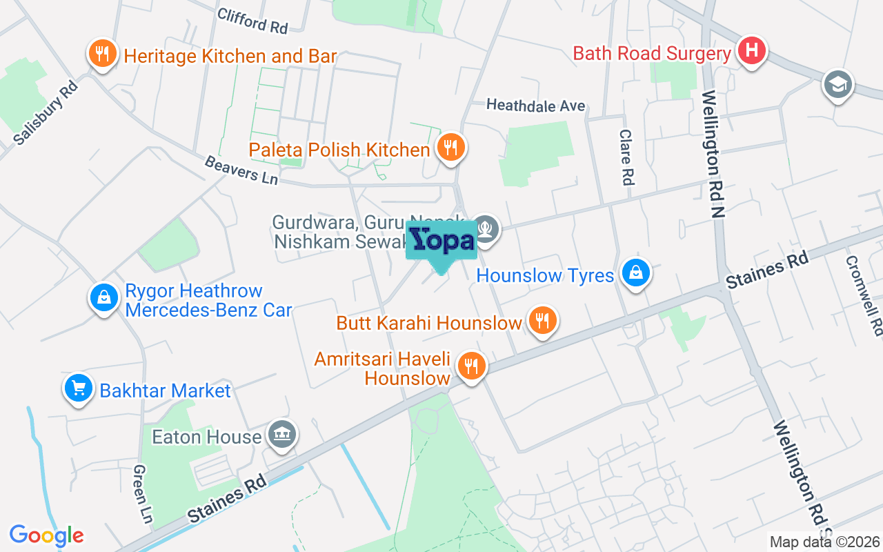 Map showing the location of TW4 6BA