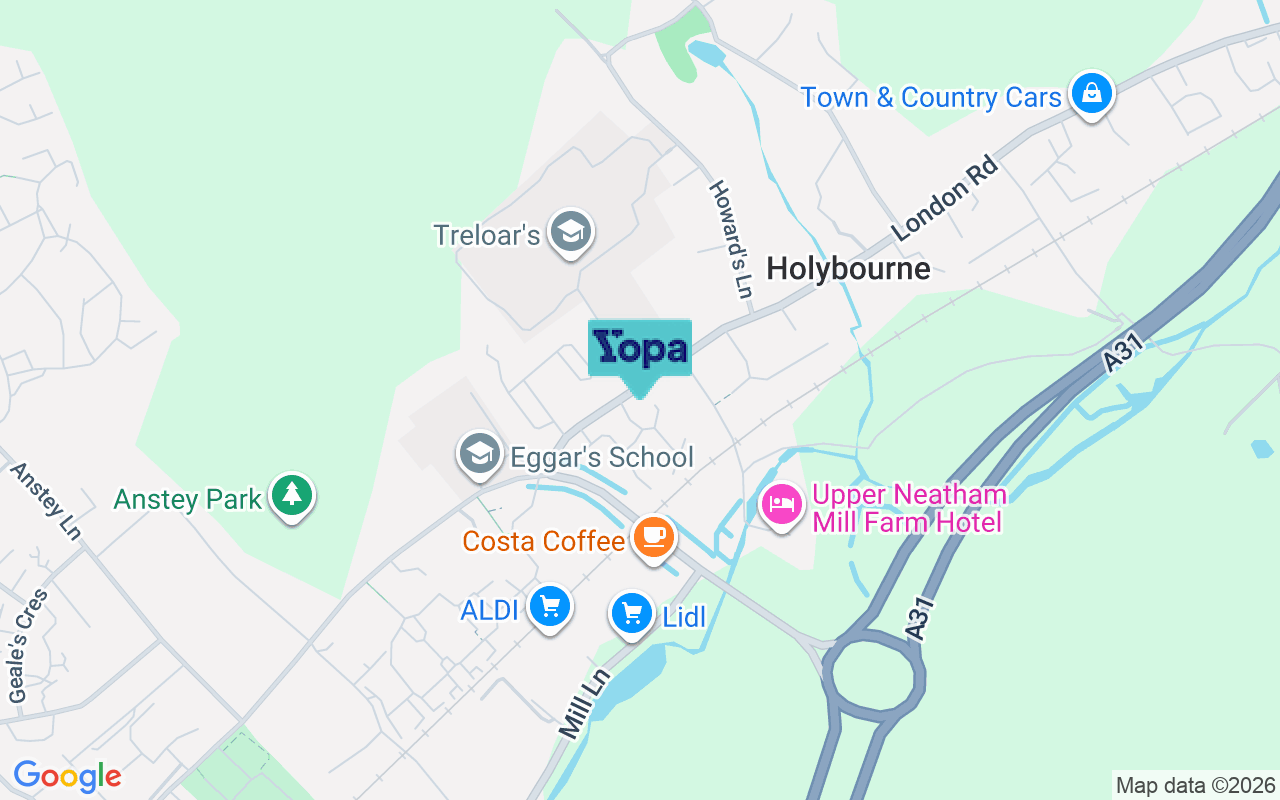 Map showing the location of GU34 4HE