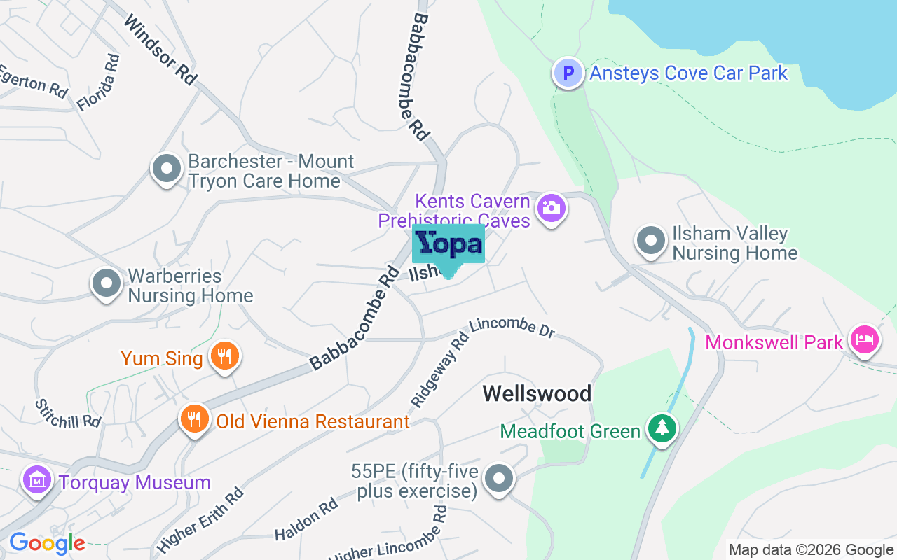 Map showing the location of TQ1 2PP