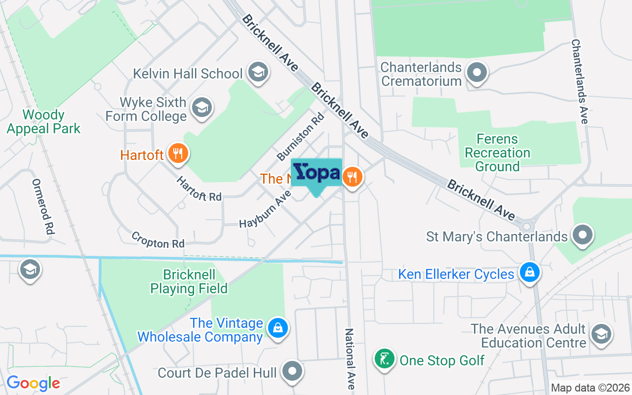 Map showing the location of HU5 4HJ