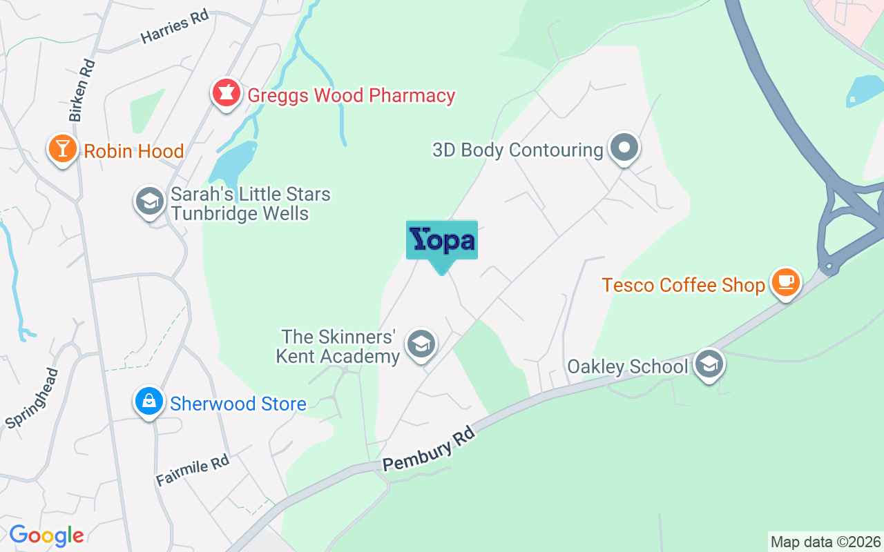 Map showing the location of TN2 4QD