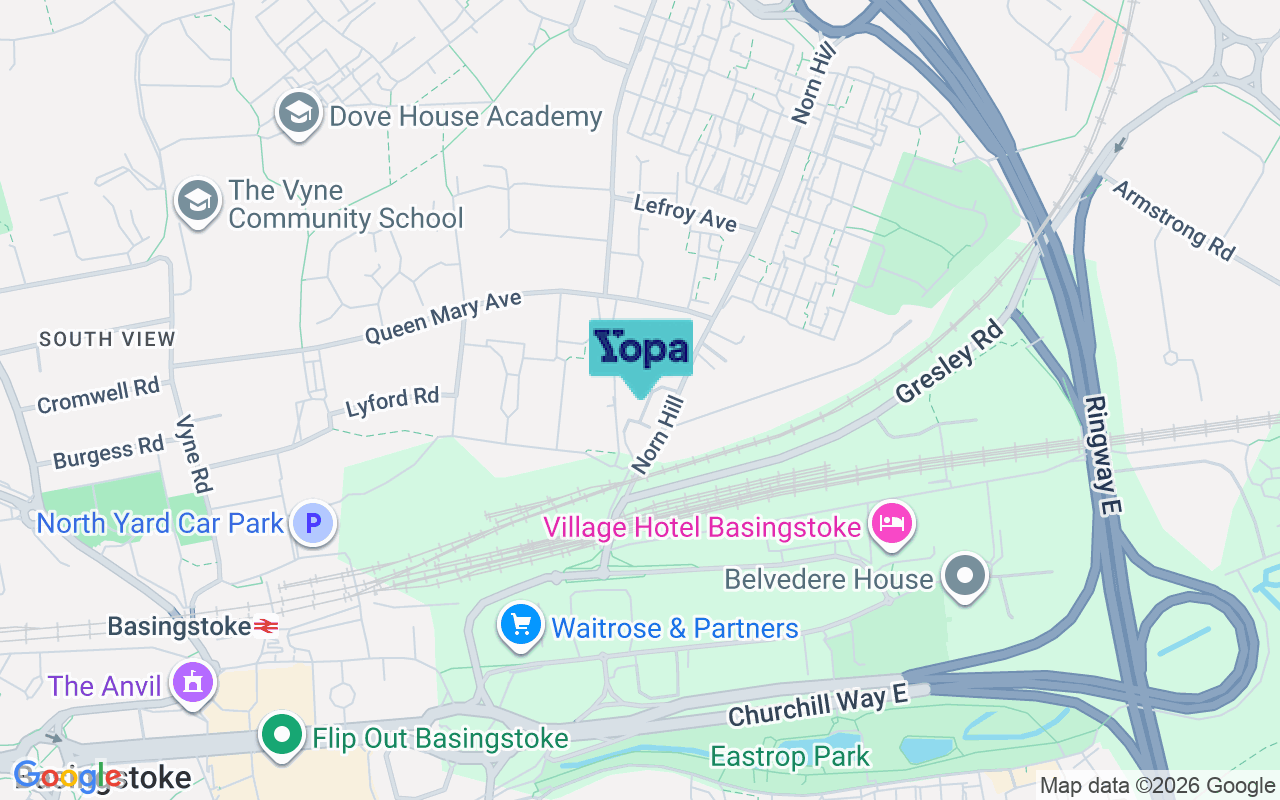 Map showing the location of RG21 4HP