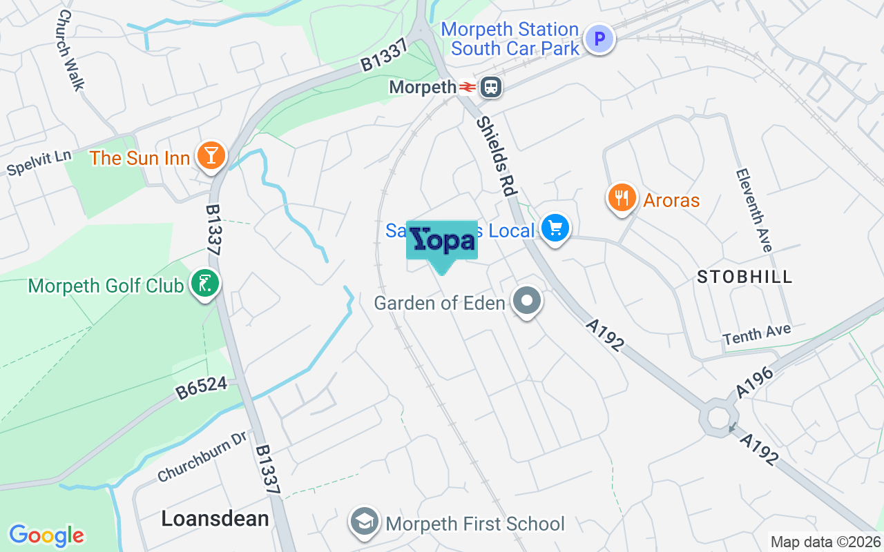 Map showing the location of NE61 2UR