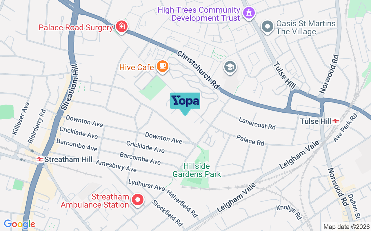 Map showing the location of SW2 3NJ