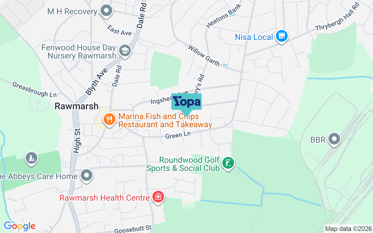 Map showing the location of S62 5BD