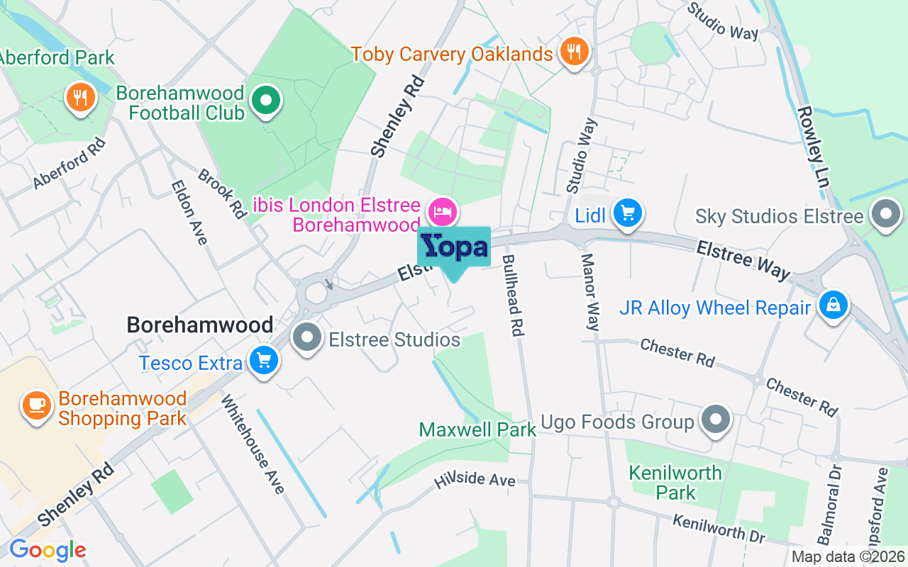 Map showing the location of WD6 1JE