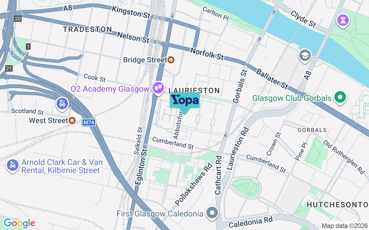 Map showing the location of G5 9QS