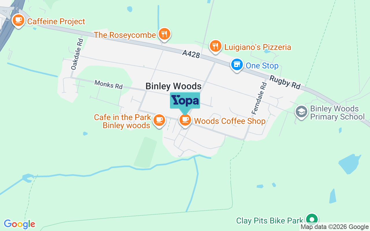 Map showing the location of CV3 2BZ