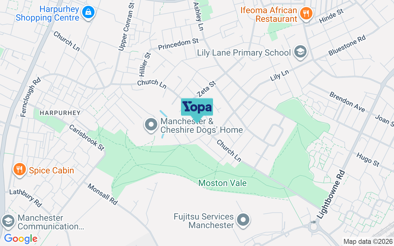 Map showing the location of M9 4HZ