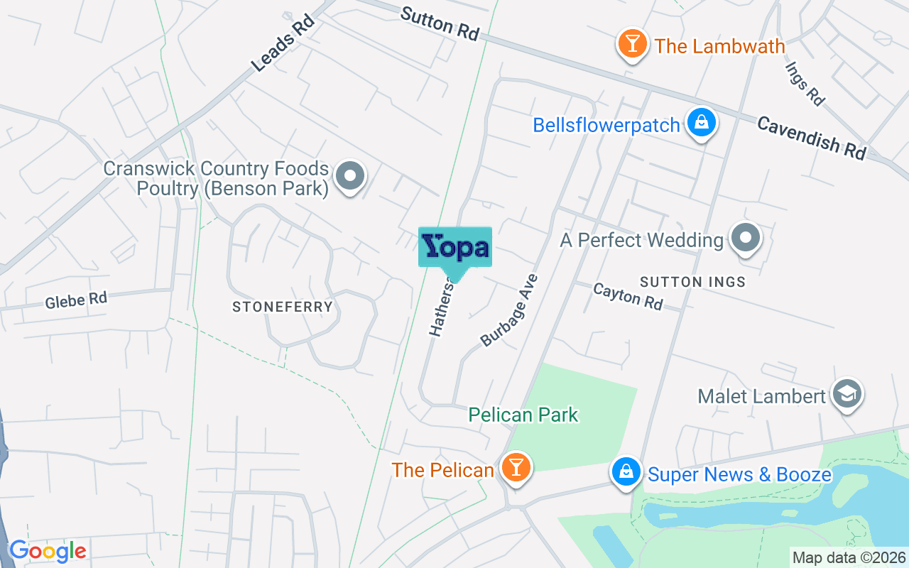 Map showing the location of HU8 0EN
