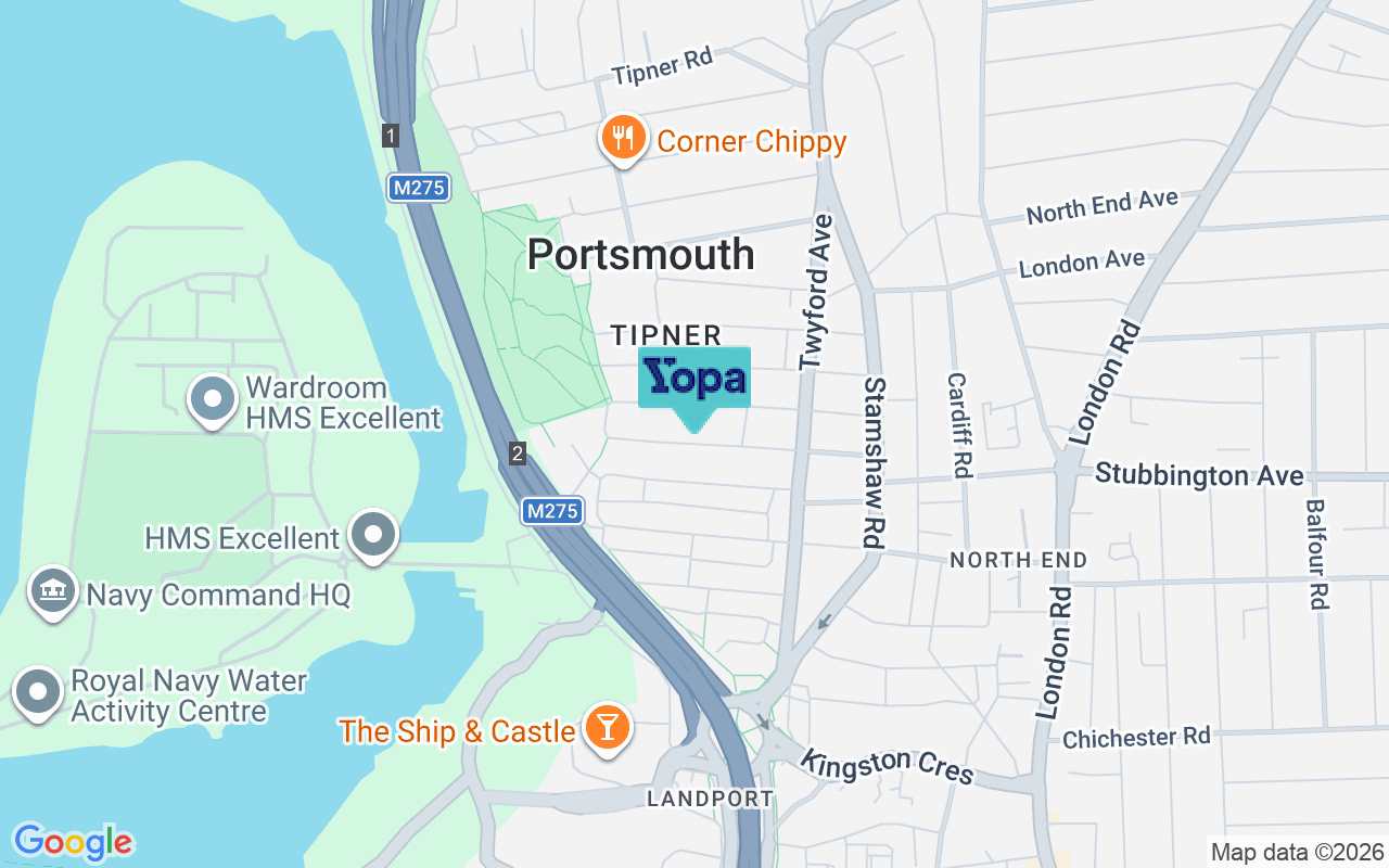 Map showing the location of PO2 8JL