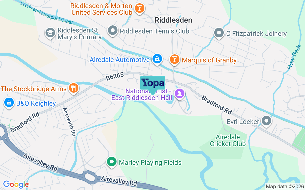 Map showing the location of BD20 5EJ