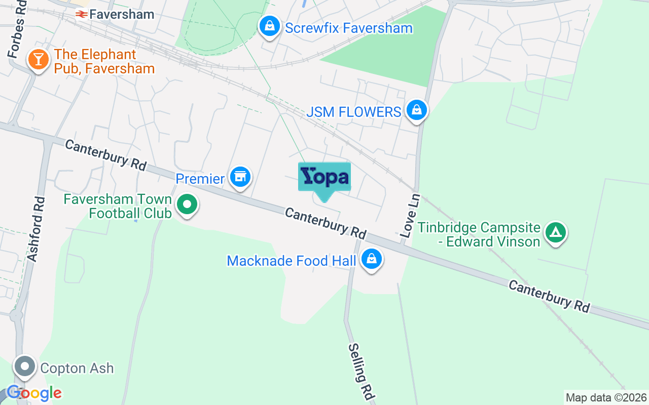 Map showing the location of ME13 8NW