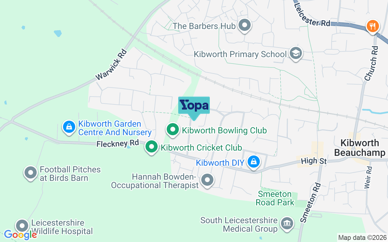 Map showing the location of LE8 0HL