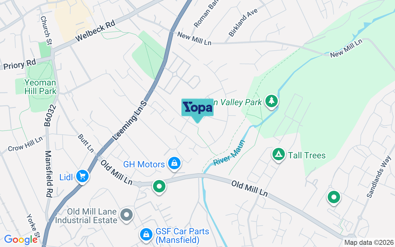 Map showing the location of NG19 9RR
