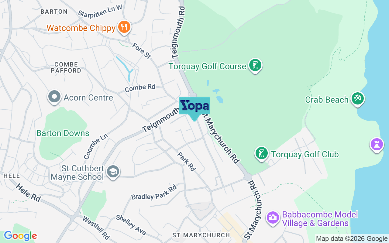 Map showing the location of TQ1 4QJ