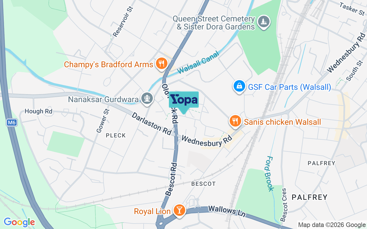 Map showing the location of WS2 9HG