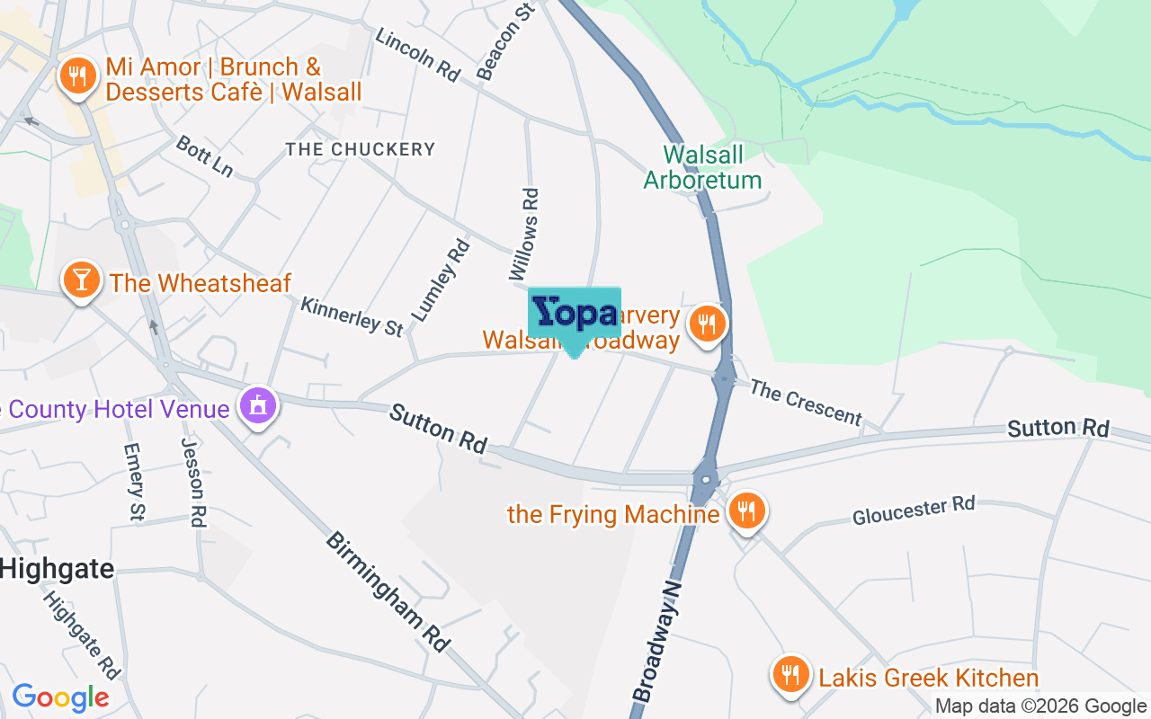 Map showing the location of WS1 2EE