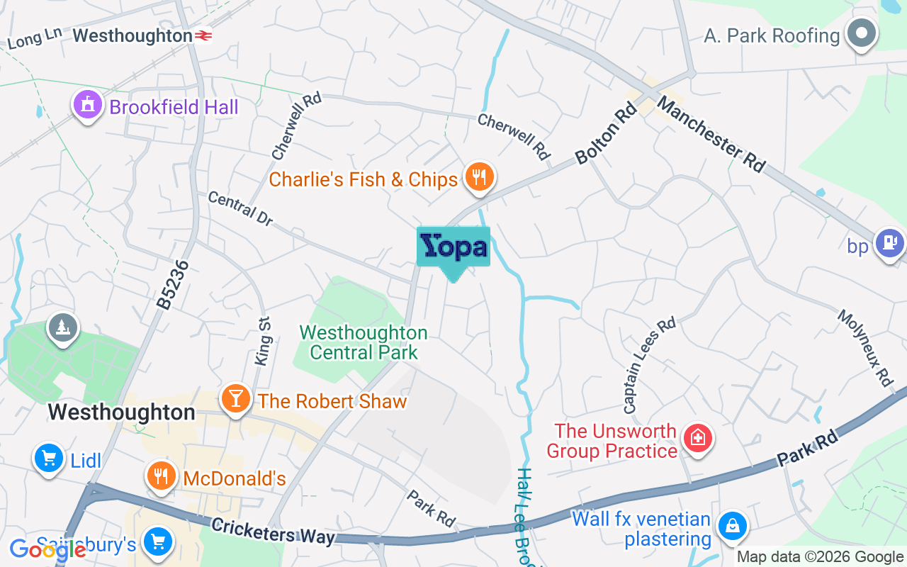 Map showing the location of BL5 3FL