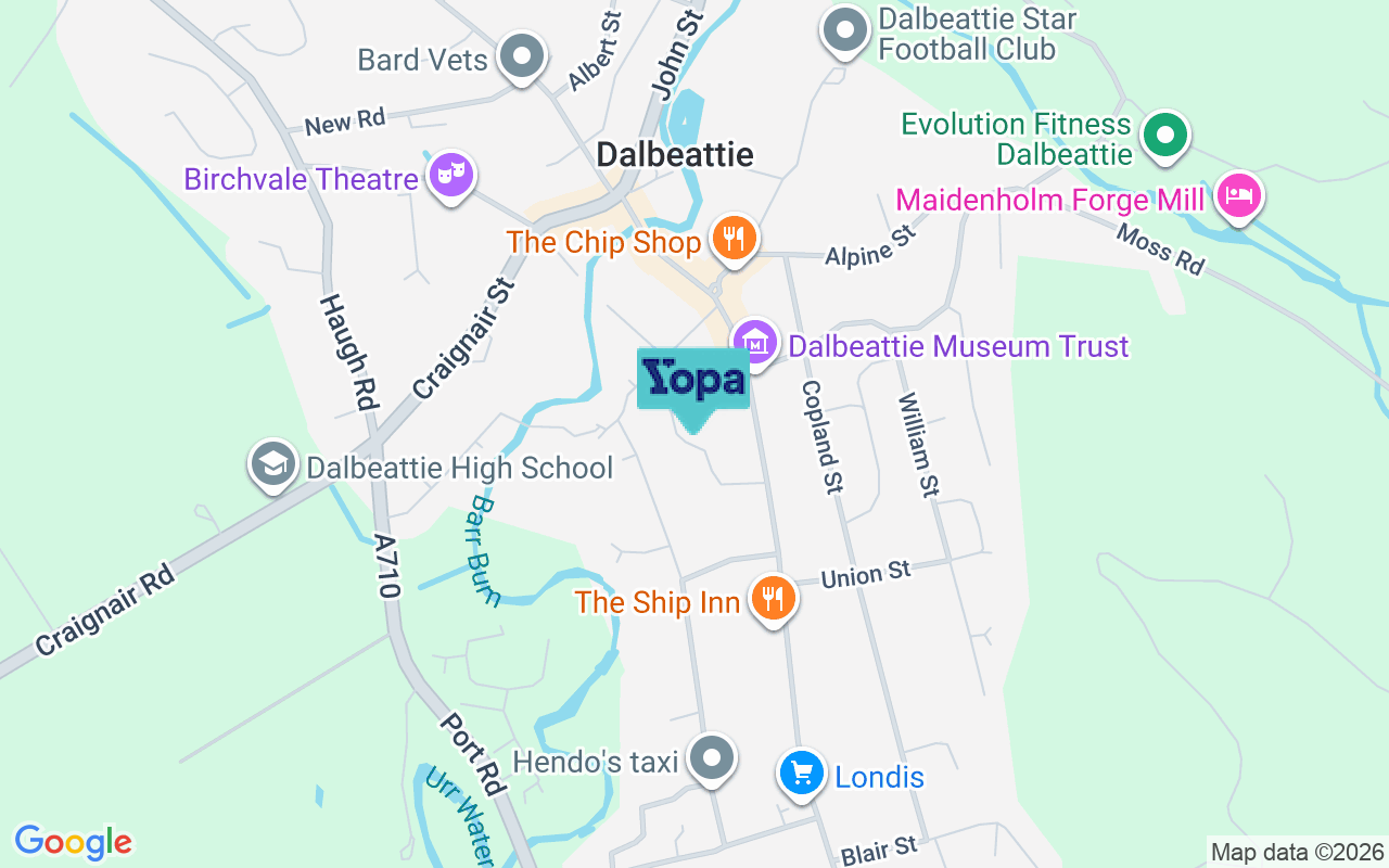 Map showing the location of DG5 4BX