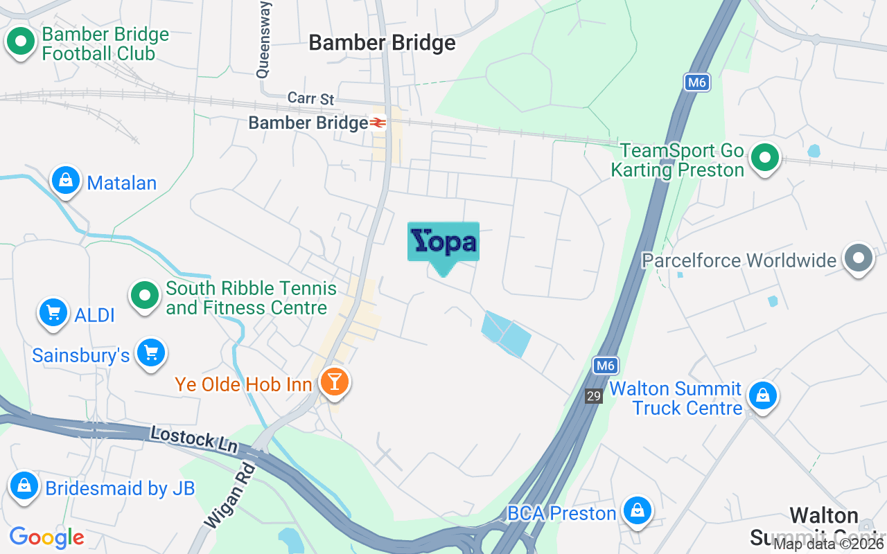 Map showing the location of PR5 6FP