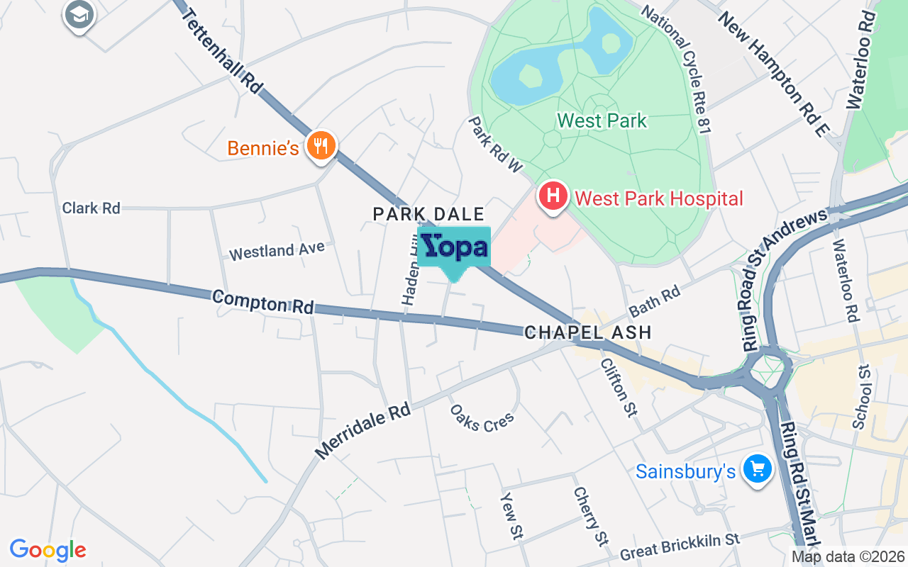 Map showing the location of WV3 9PP