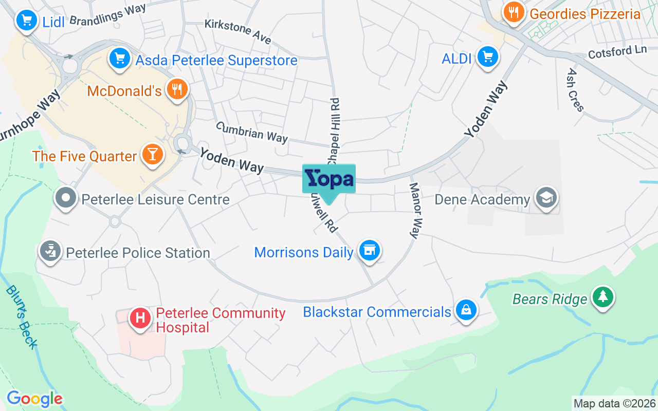 Map showing the location of SR8 5RE