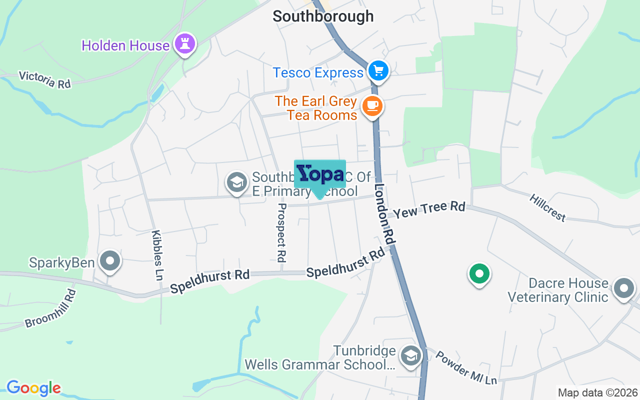 Map showing the location of TN4 0ER