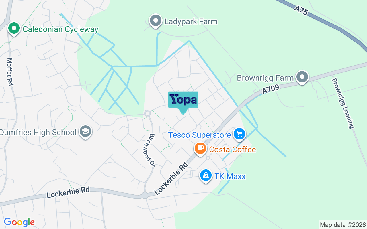 Map showing the location of DG1 3GS