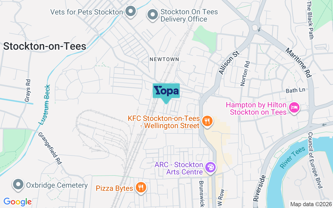 Map showing the location of TS18 1PY