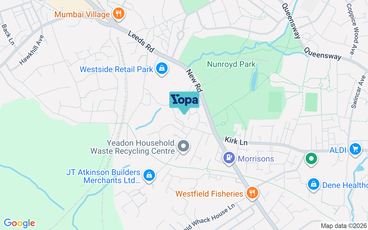 Map showing the location of LS19 7WA