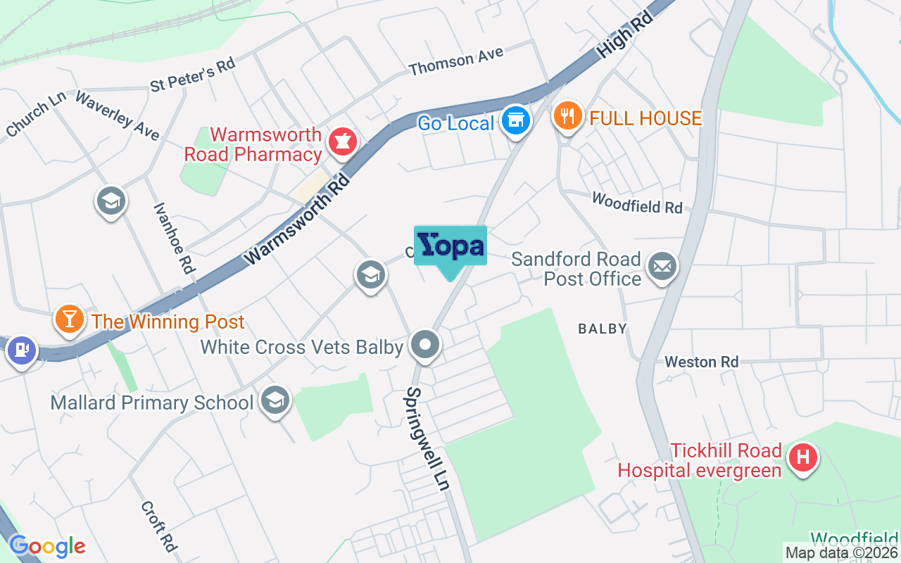 Map showing the location of DN4 9AB