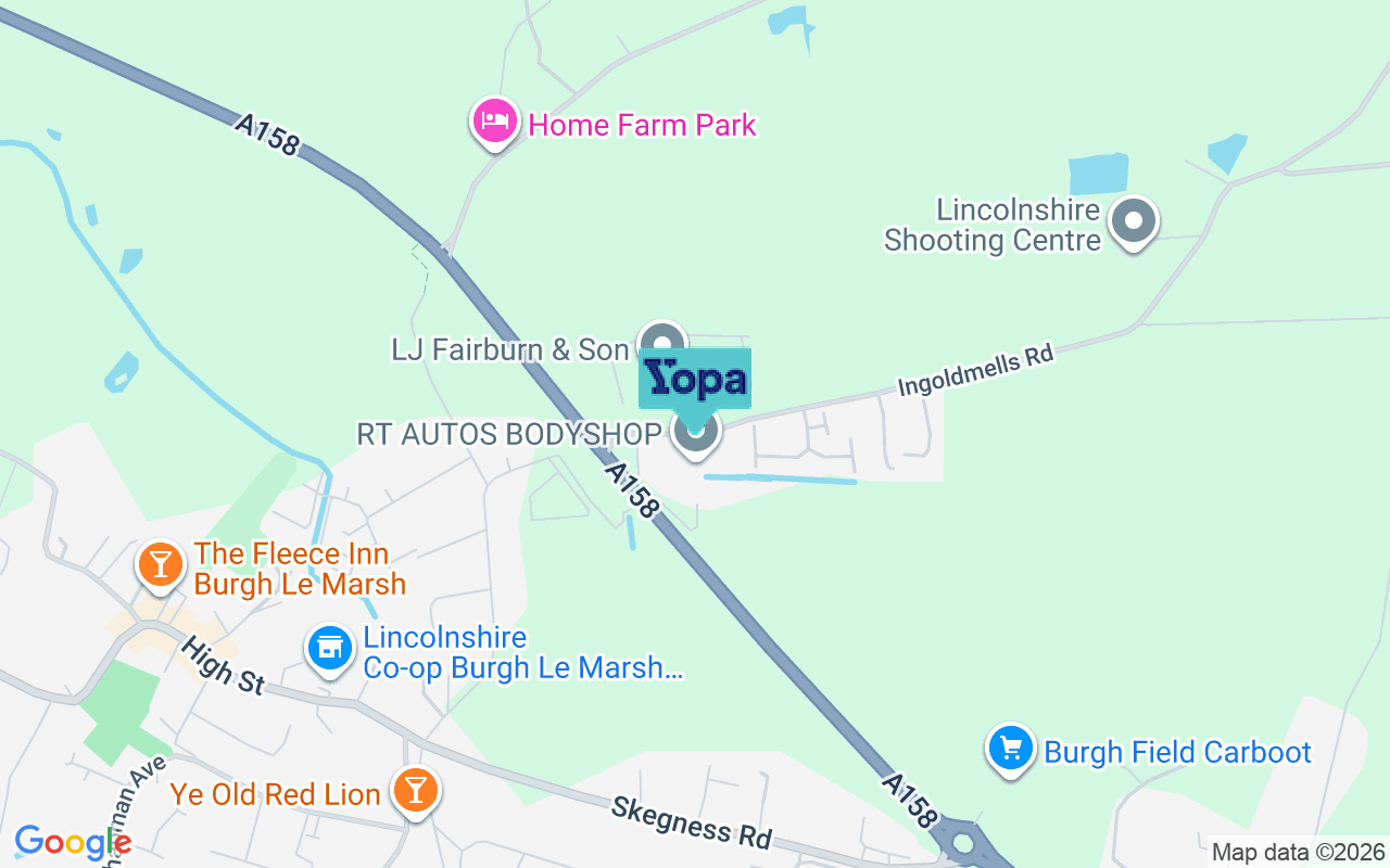 Map showing the location of PE24 5HE