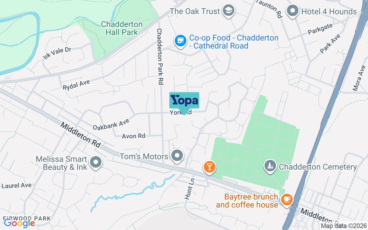 Map showing the location of OL9 0PT