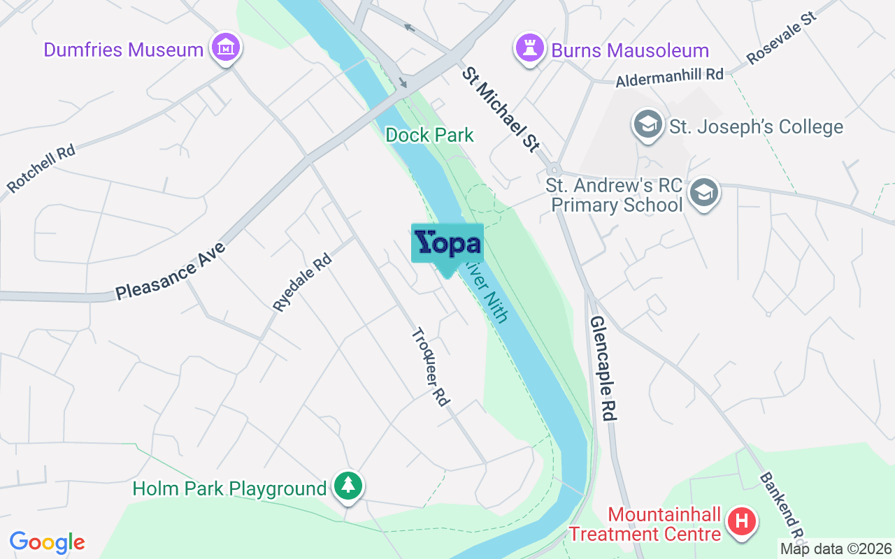 Map showing the location of DG2 7DE