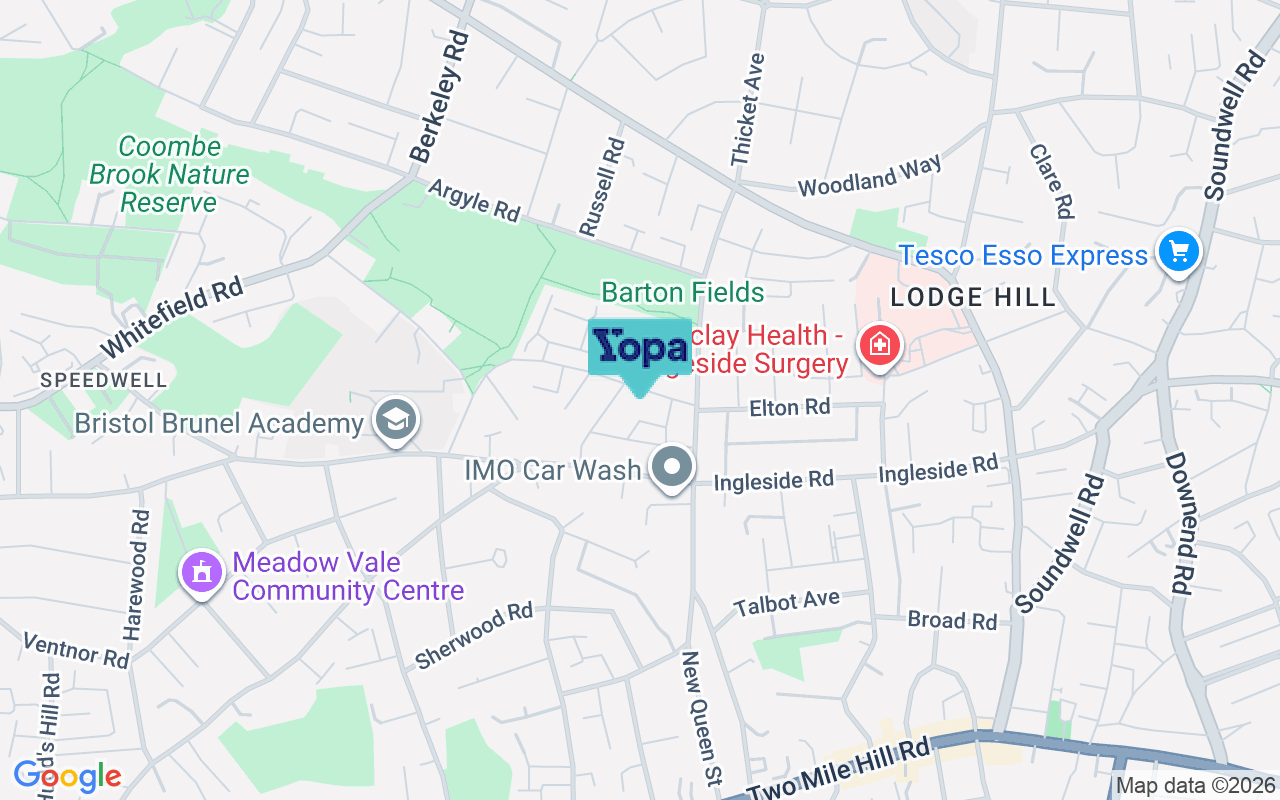 Map showing the location of BS15 1NW
