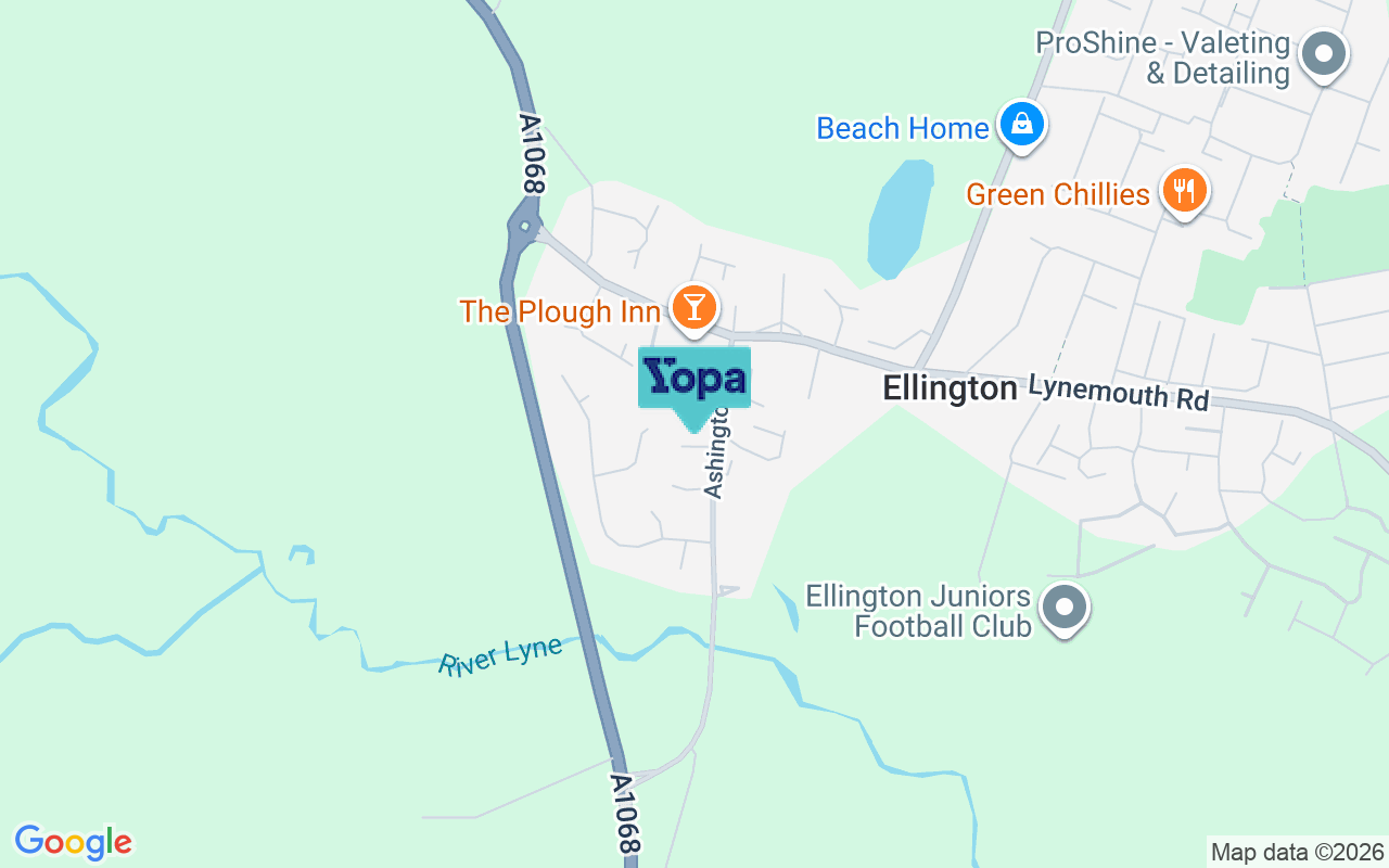 Map showing the location of NE61 5JH