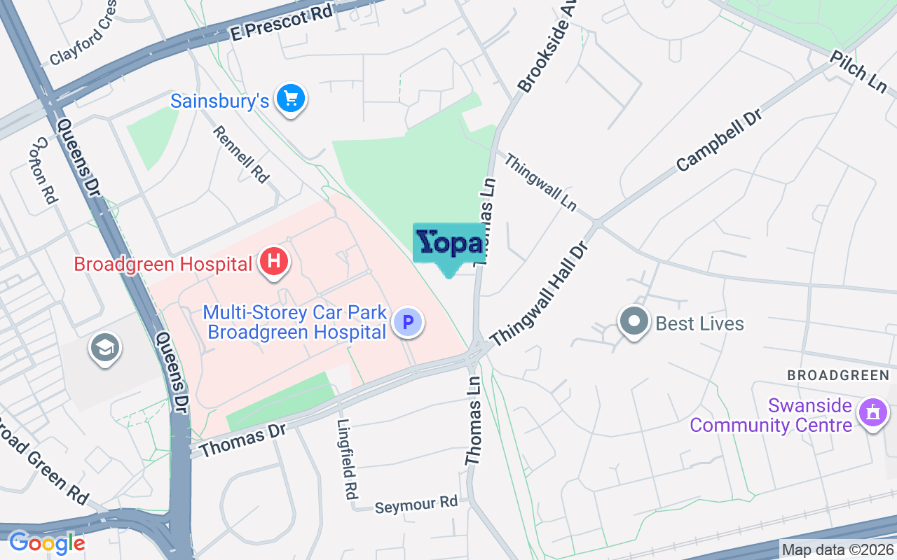 Map showing the location of L14 5PG