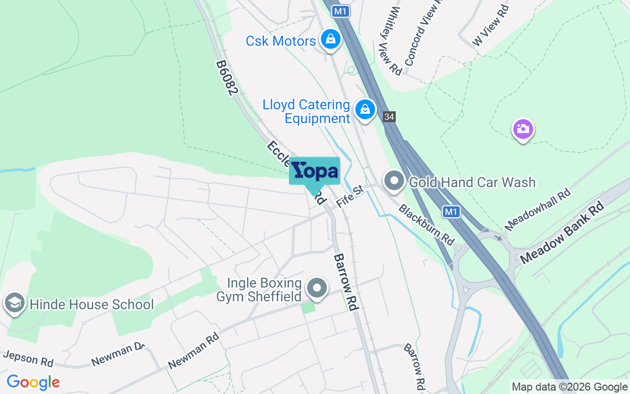 Map showing the location of S9 1NW