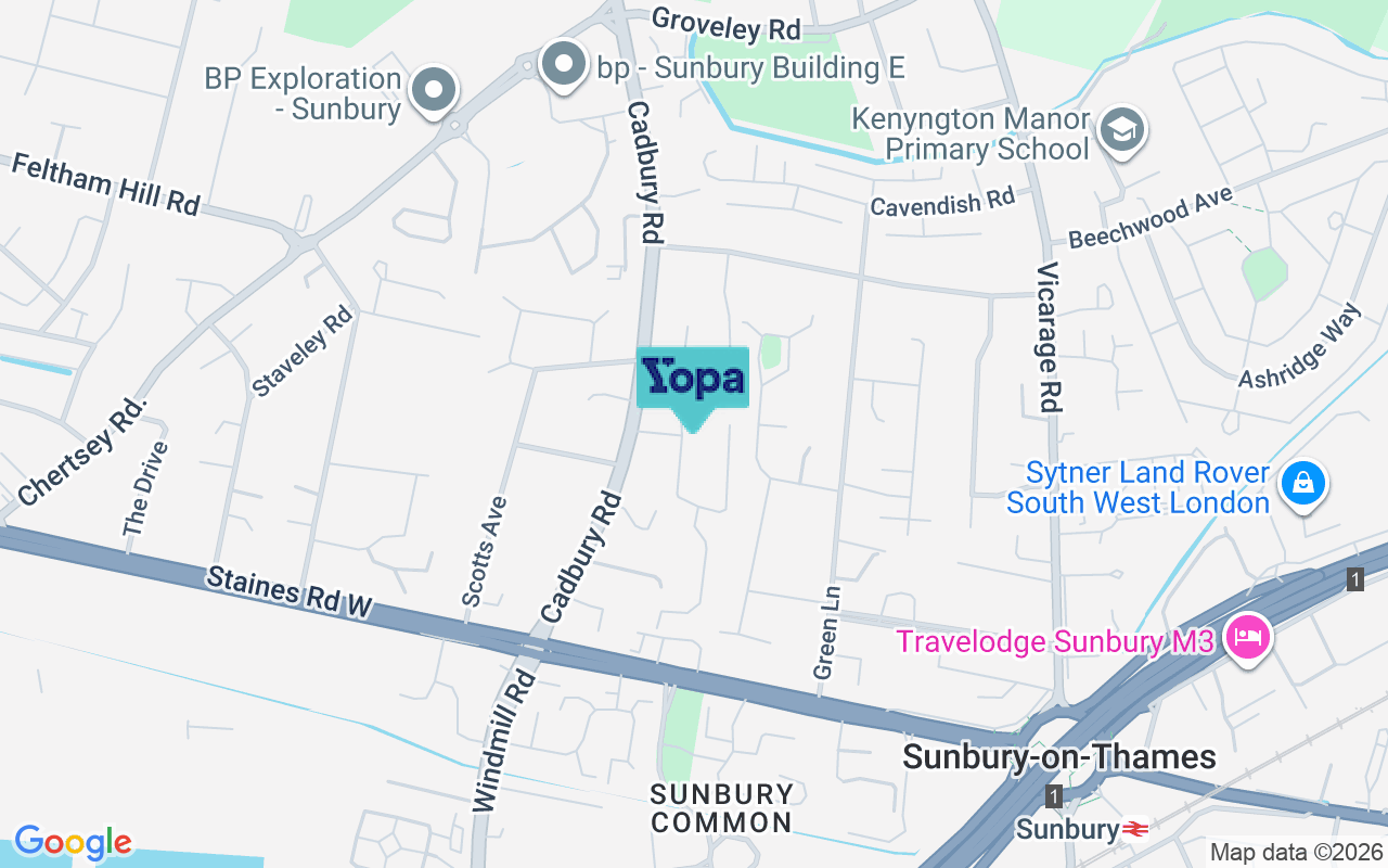 Map showing the location of TW16 7JJ