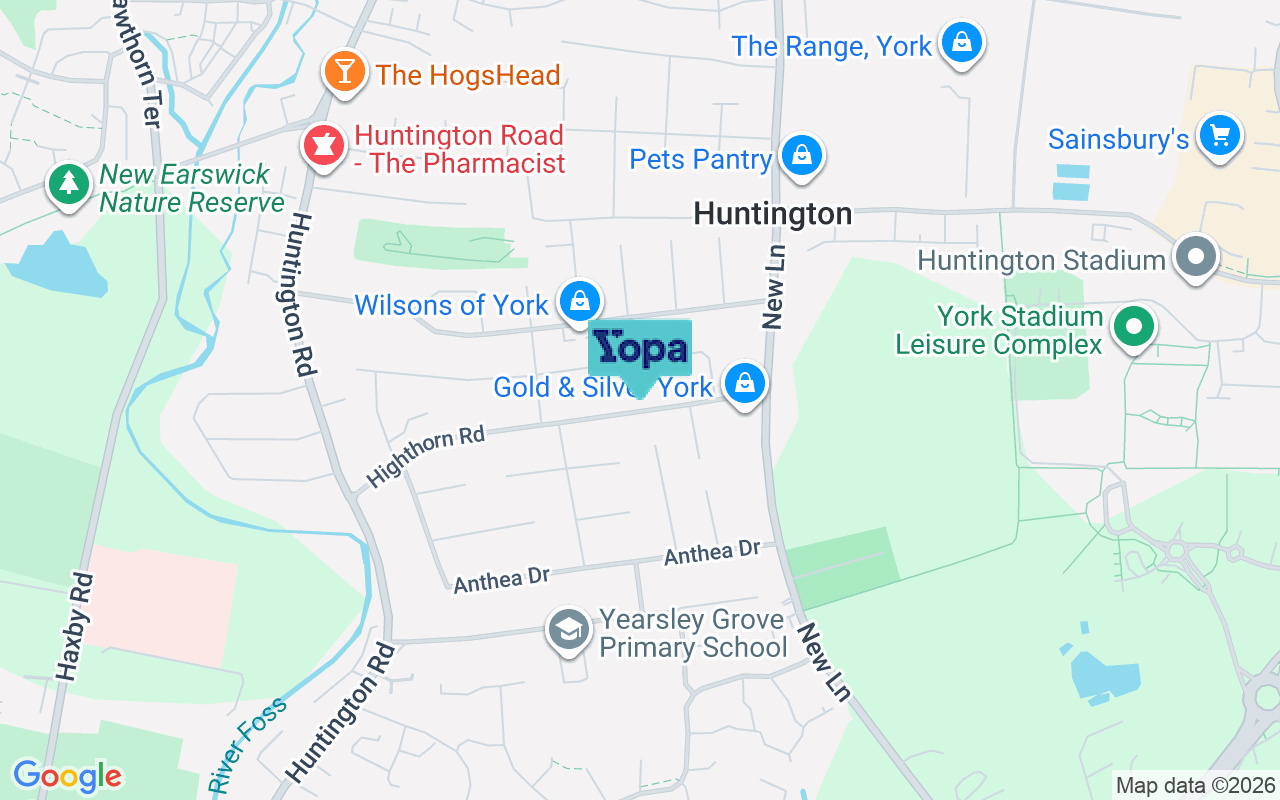 Map showing the location of YO31 9HA