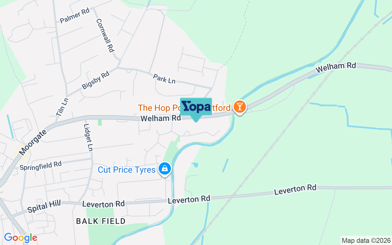 Map showing the location of DN22 6UG