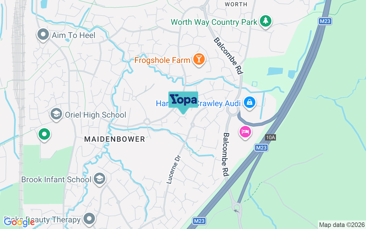 Map showing the location of RH10 7QY