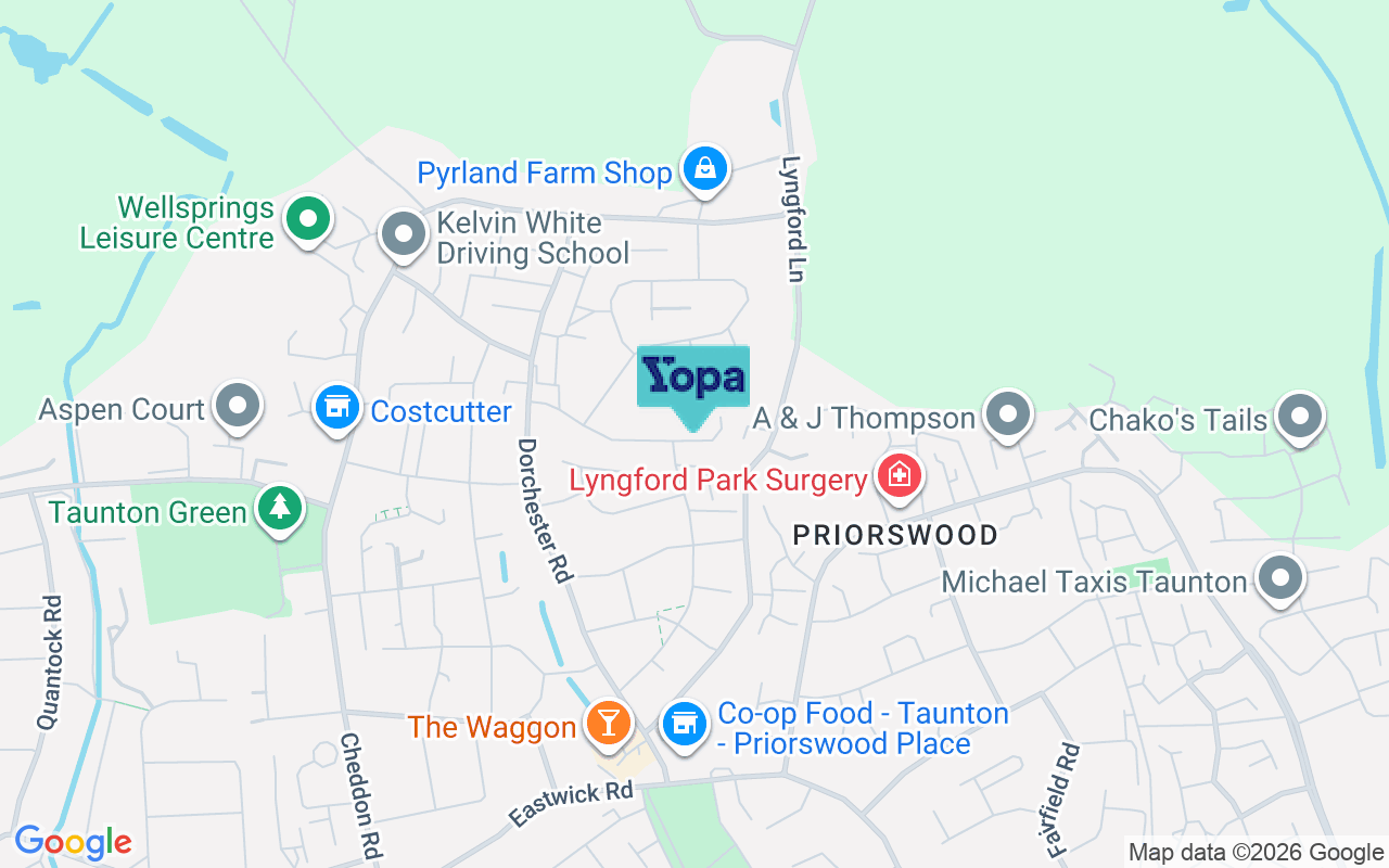 Map showing the location of TA2 7RH