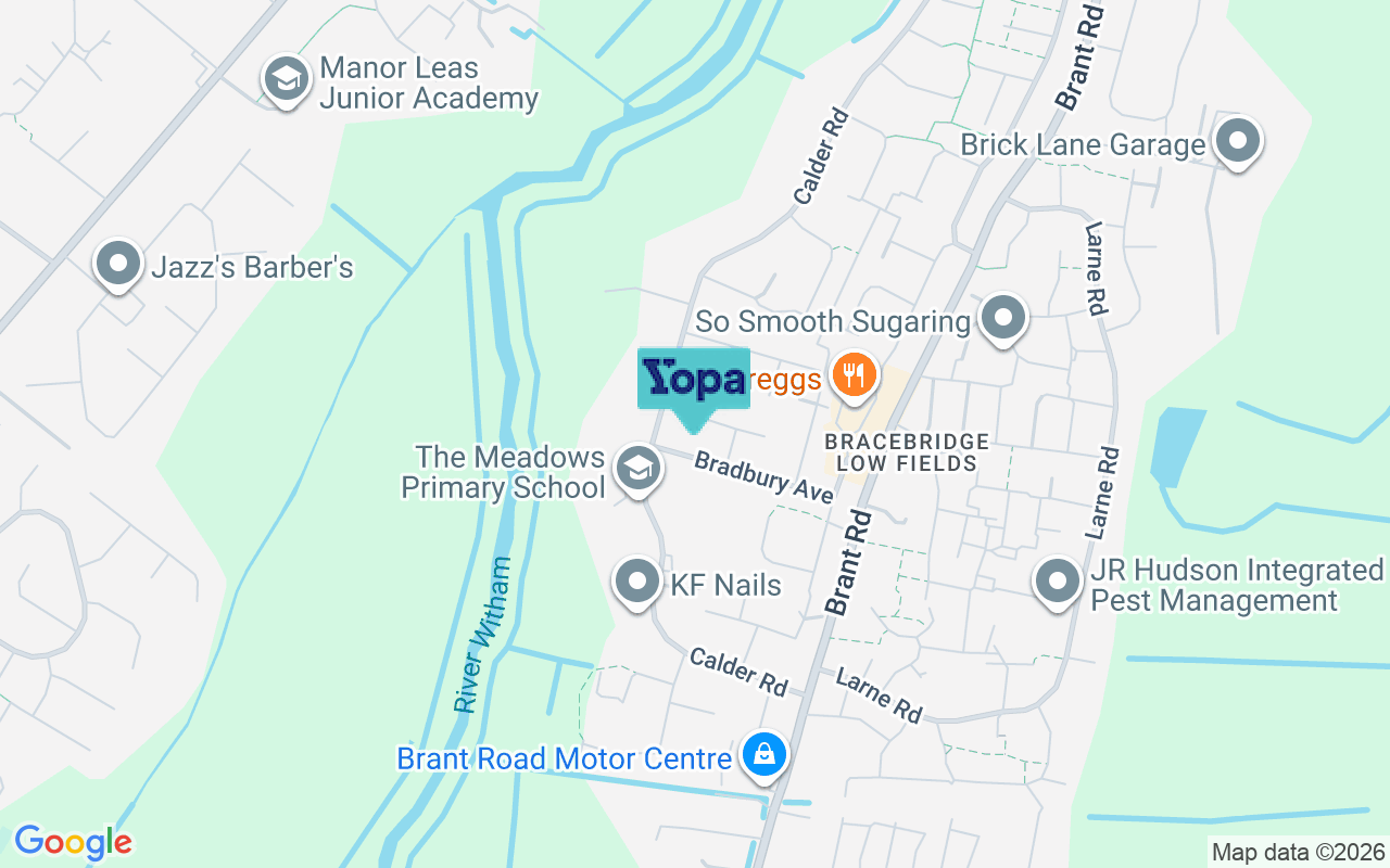 Map showing the location of LN5 9AP